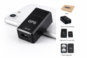 Best Mini GPS Tracker for Cars, Kids & Personal Safety golden bag with chain